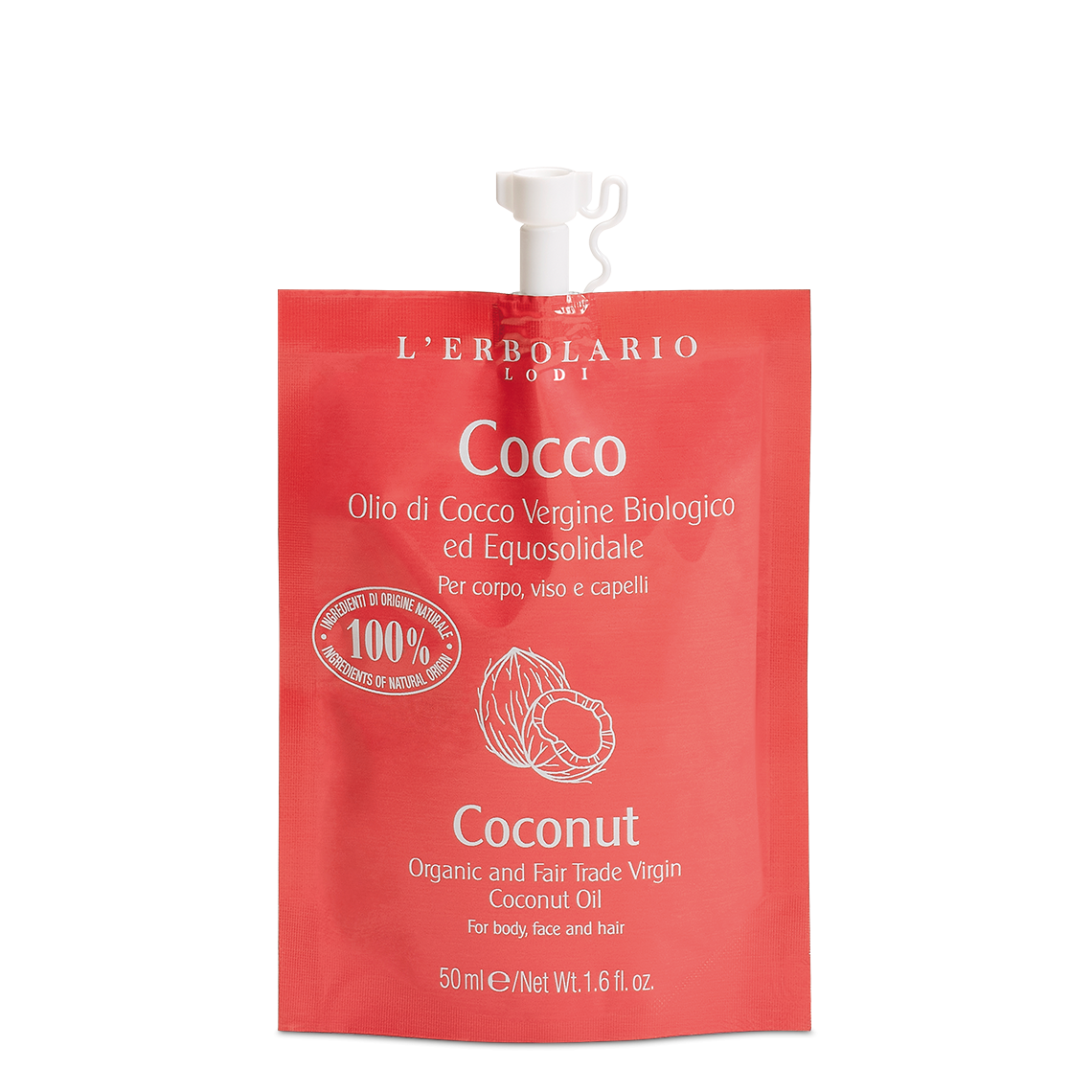 L'Erbolario Ulei pentru corp & fata & par Coconut, 50ml