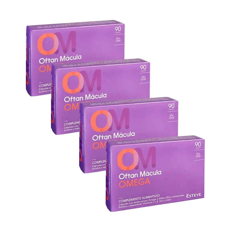 Pachet 4 Oftan Omega Macula Eye Health Food Supplement 90 Capsule