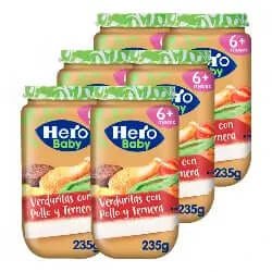 Hero Baby Borcan de legume pentru bebeluși cu pui și carne de vită, 6x235g