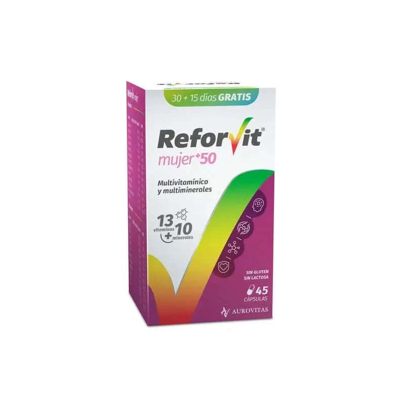 Reforvit Supliment alimentar zilnic pentru întărirea zilnică, adaptat la nevoile vârstei și sexului femeilor 50+, 45 capsule