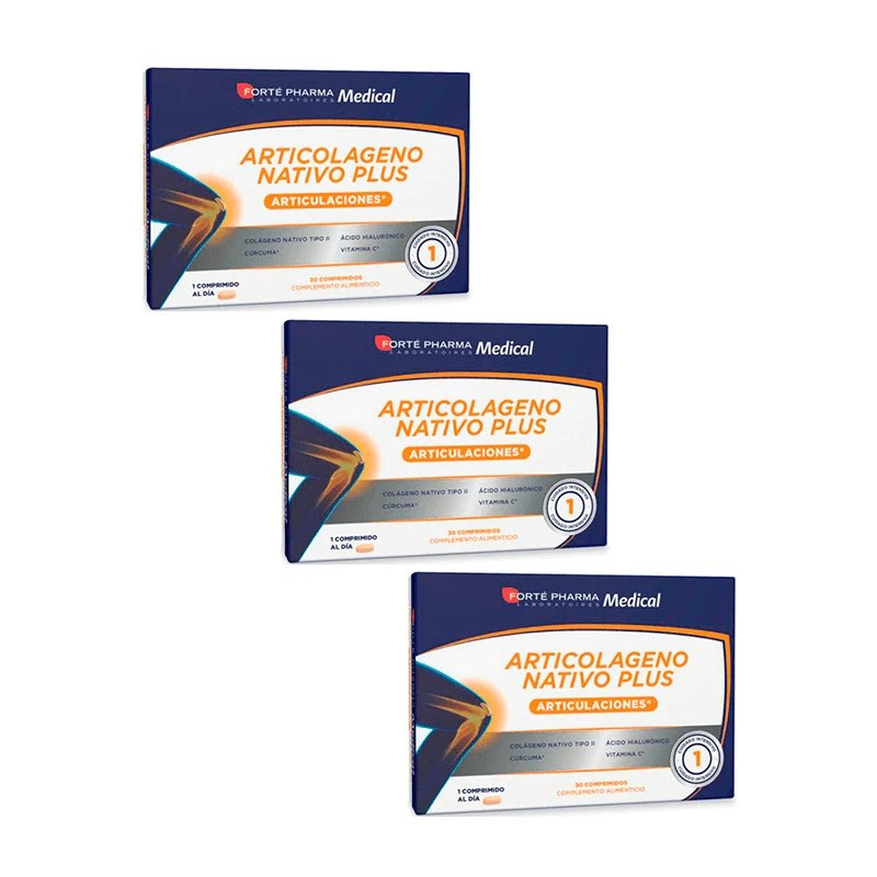 Forté Pharma Triplo Medical Articolageno Nativo Plus, 3 x 30 comprimate