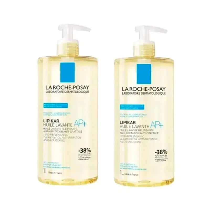 La Roche Posay Lipikar Oil Wash Ap+ Body Cleanser Anti Irritation For Atopic Skin , Pachet 2 x 1000 ml