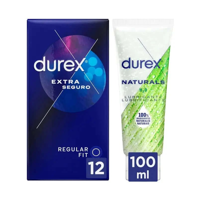 Durex Extra Safe 12 buc + Lubrifianți naturali (verde) 100 ml