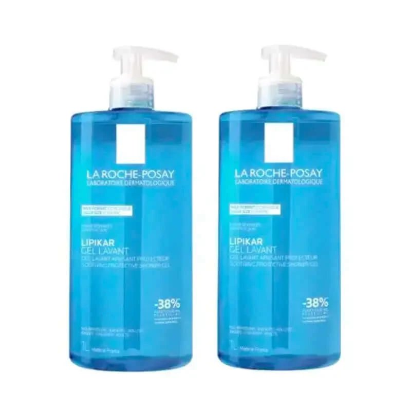 La Roche Posay Lipikar Gel de duș fiziologic potrivit pentru pielea sensibilă și uscată , Pachet 2 x 1000 ml
