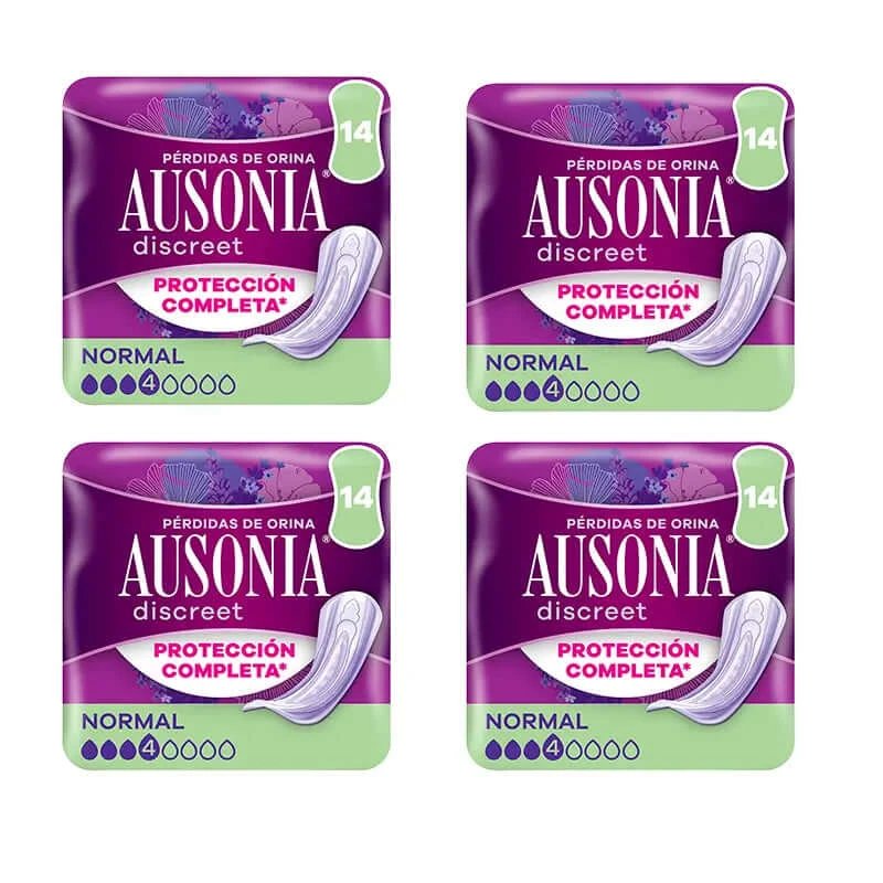 Ausonia Pack Discreet Urine Loss Pads pentru femei normale, 4 x 14 unități