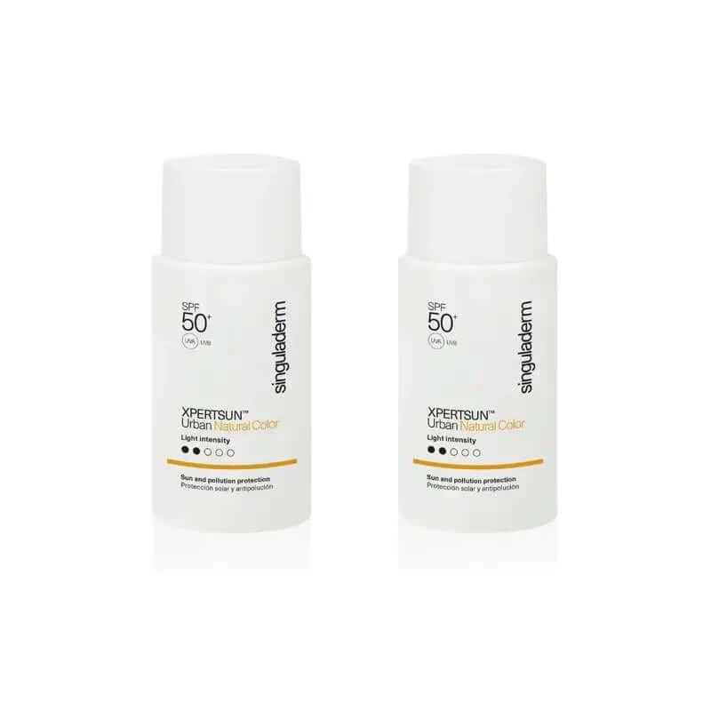 Singuladerm Xpertsun Spf50+ Culoare naturală urbană intensitate luminoasă, 2 unități