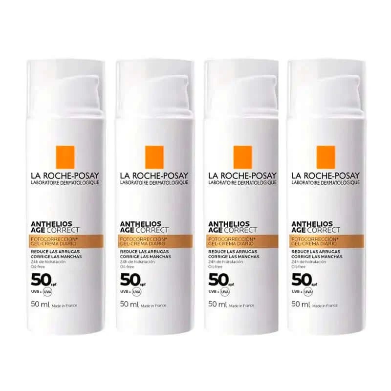 La Roche Posay Anthelios Age Correct SPF50 Gel-cremă, pachet 4 x 50 ml