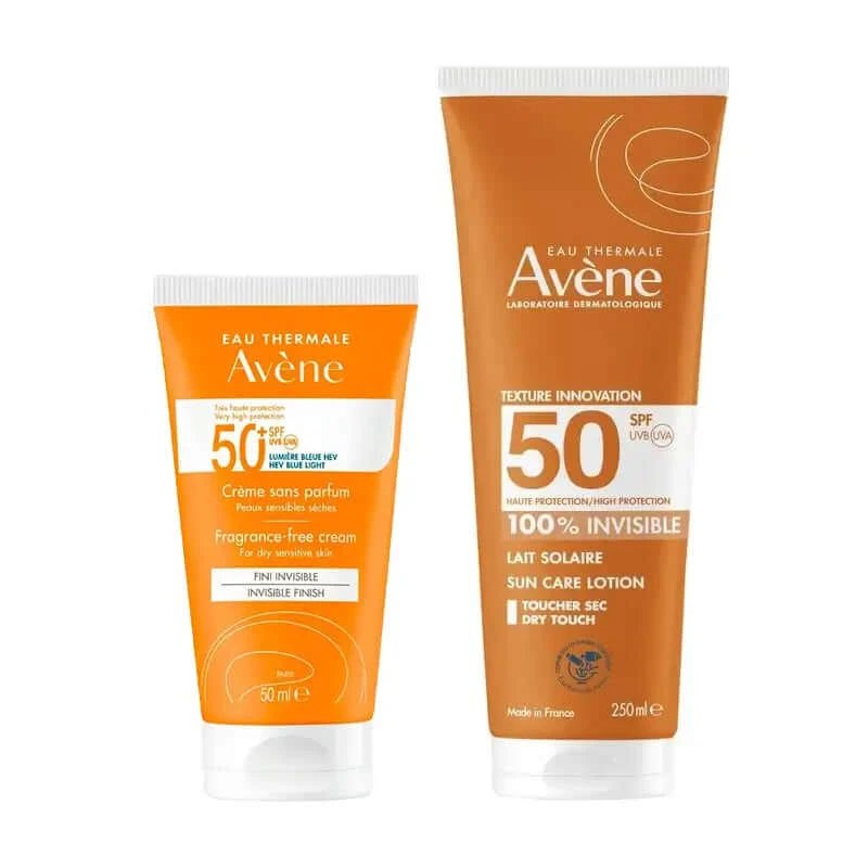 Avène Unscented Spf 50+ Cream 50 Ml + Invisible Milk Spf 50 250 Ml