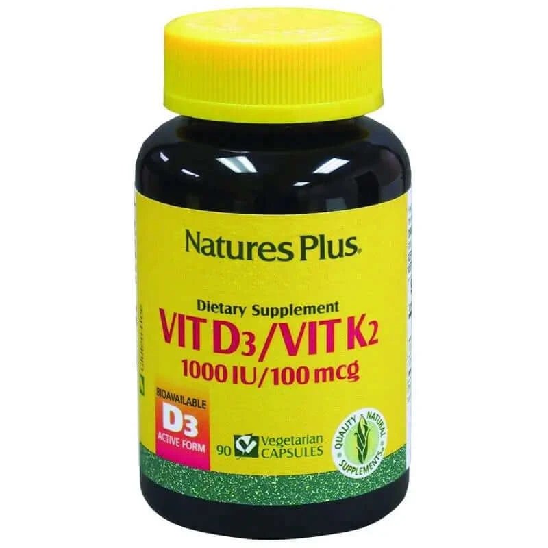 Natures Plus Vitamina D3/Vitamina K2, 90 Capsule