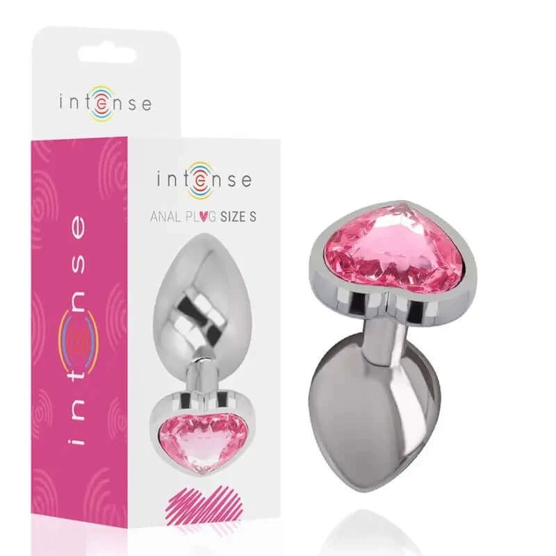 Intense Anal Plug Metal Aluminiu Inimă Roz Dimensiune S