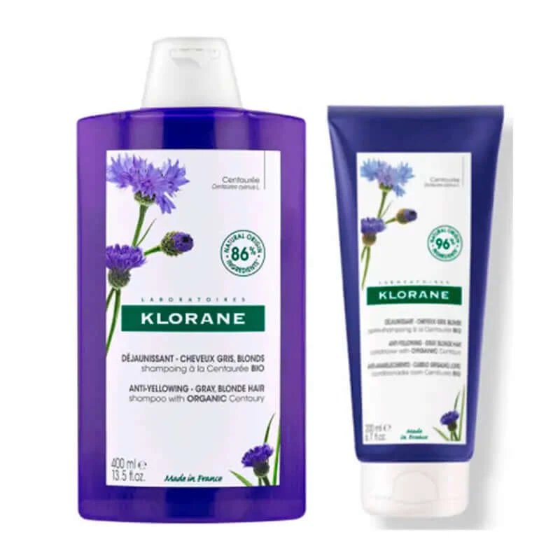 Klorane Pack Centaurea Șampon Bio, 400 ml + Klorane Centaurea Balsam, 150 ml