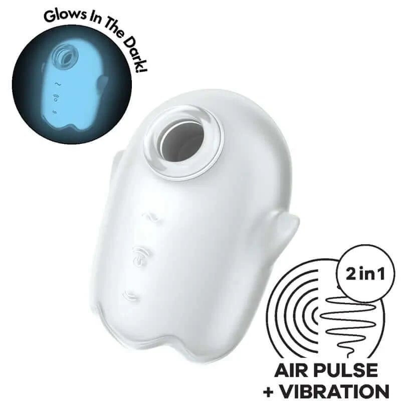 Satisfyer Glowing Ghost Air Pulse & Vibrator alb