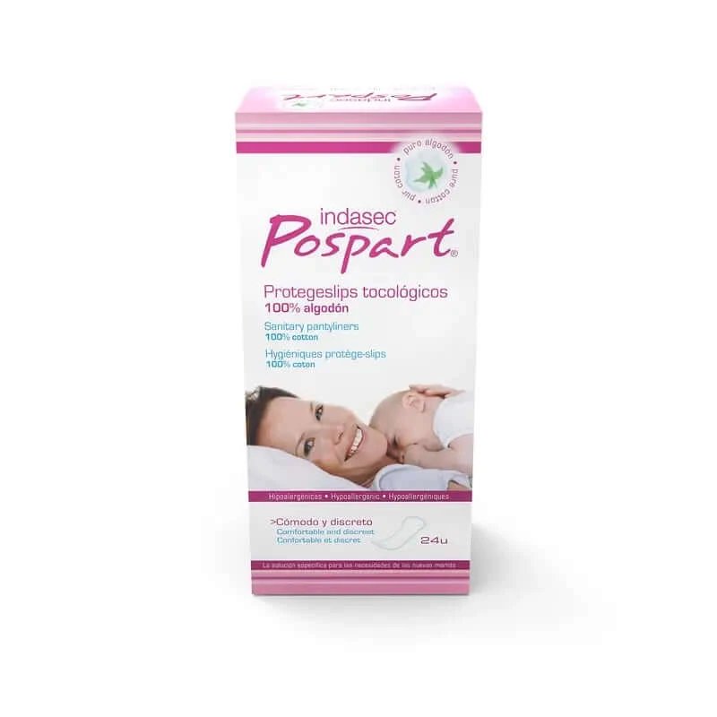 Indasec Postpart 100% bumbac pentru chiloți , 24 unități