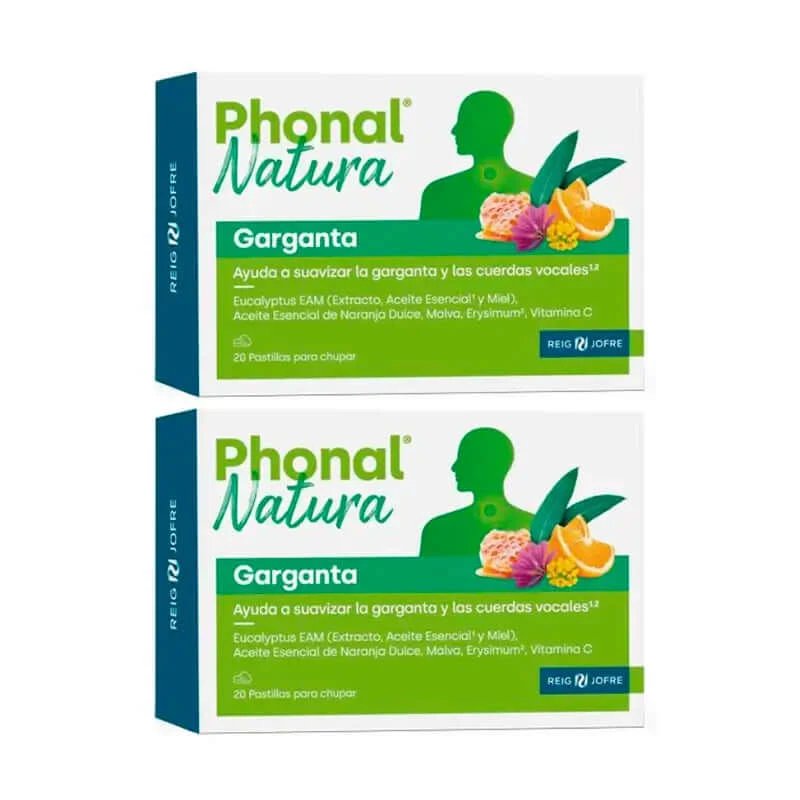 Phonal Natura Duplo Throat, 2 x 20 pastile