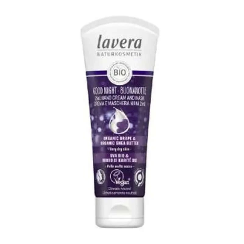 Crema de mâini Lavera și masca de noapte bună 75M Bio