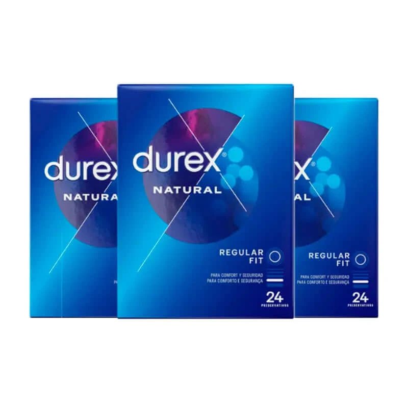 Prezervative Durex Natural Plus, pachet 3 x 24 unități