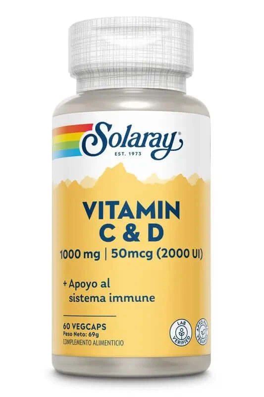 Solaray Vitamina C & D, 60 Capsule