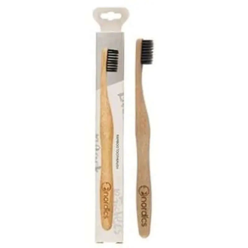 Periuță de dinți din bambus Nordics Oral Care - Carbon Binchotan