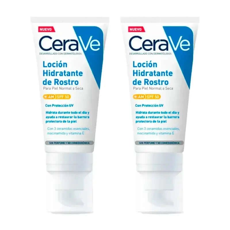 CeraVe Duplo Loțiune hidratantă facială Spf 50, 2X52 Ml