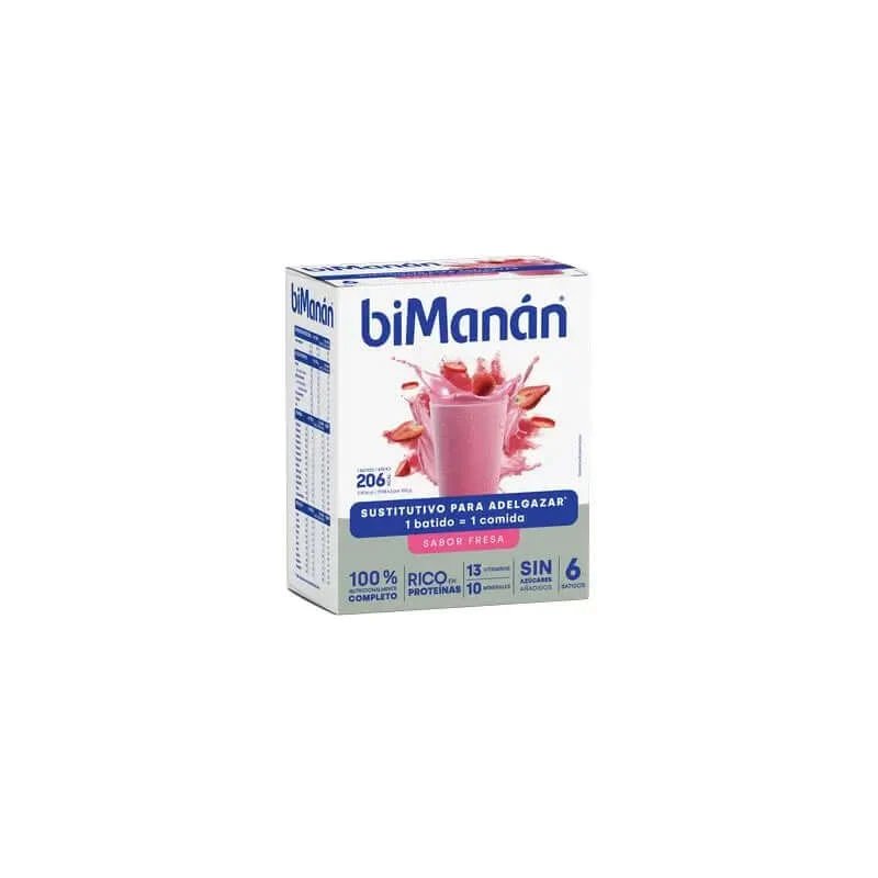 biManán Beslim Shake cu aromă de căpșuni 6 pliculețe