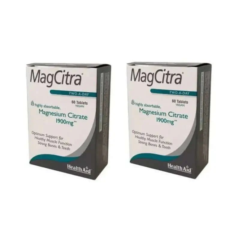 Healthaid Magcitra Citrat de magneziu 1900 Mg, 2X60 tablete