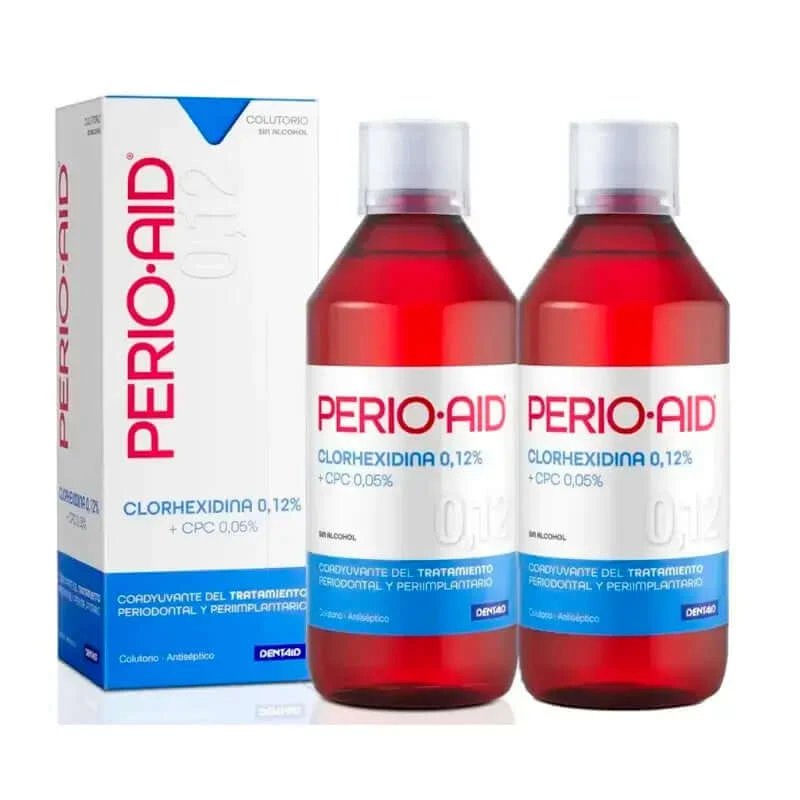 Perio Aid Duplo Tratament cu apă de gură fără alcool, 2 x 500 Ml