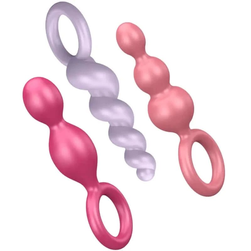 Pluguri anale Satisfyer tricolore, 3 bucăți