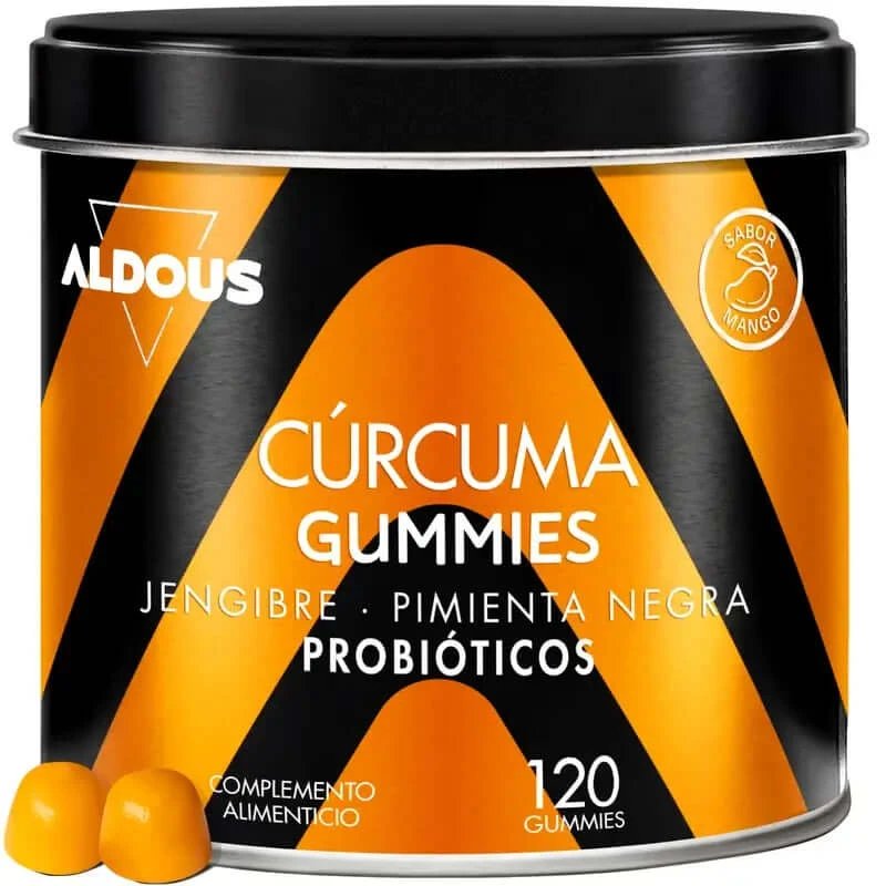 Aldous Bio Turmeric cu ghimbir și piper negru + probiotice, 120 gummies