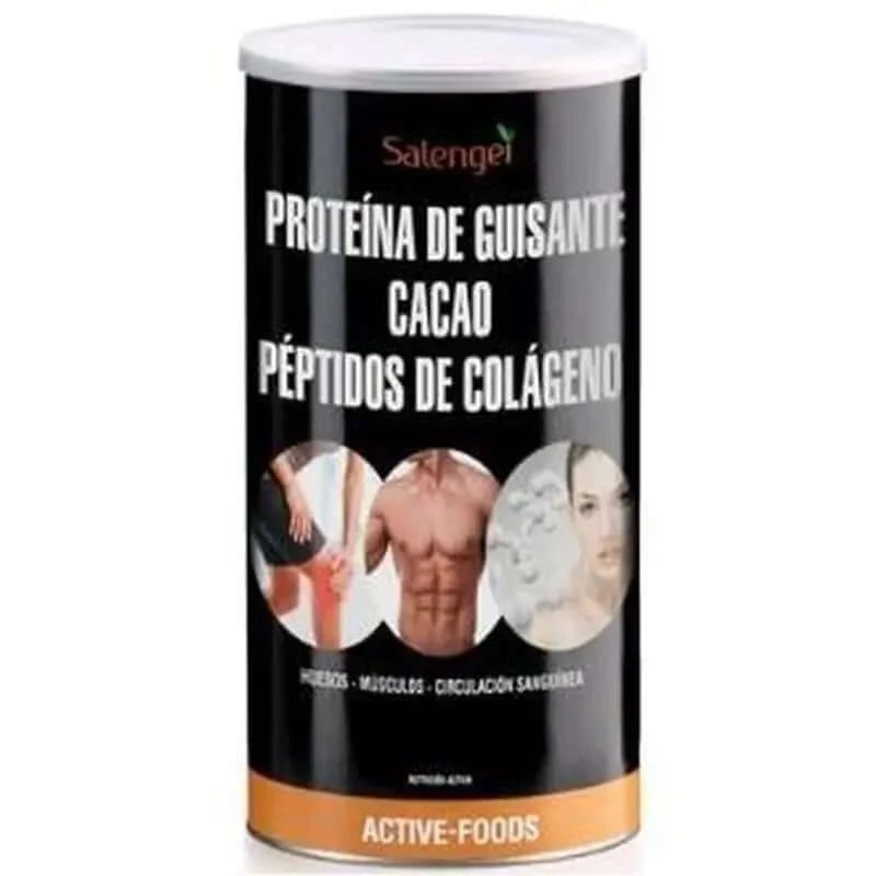 Active Foods Proteină de mazăre cu colagen și cacao 500Gr.