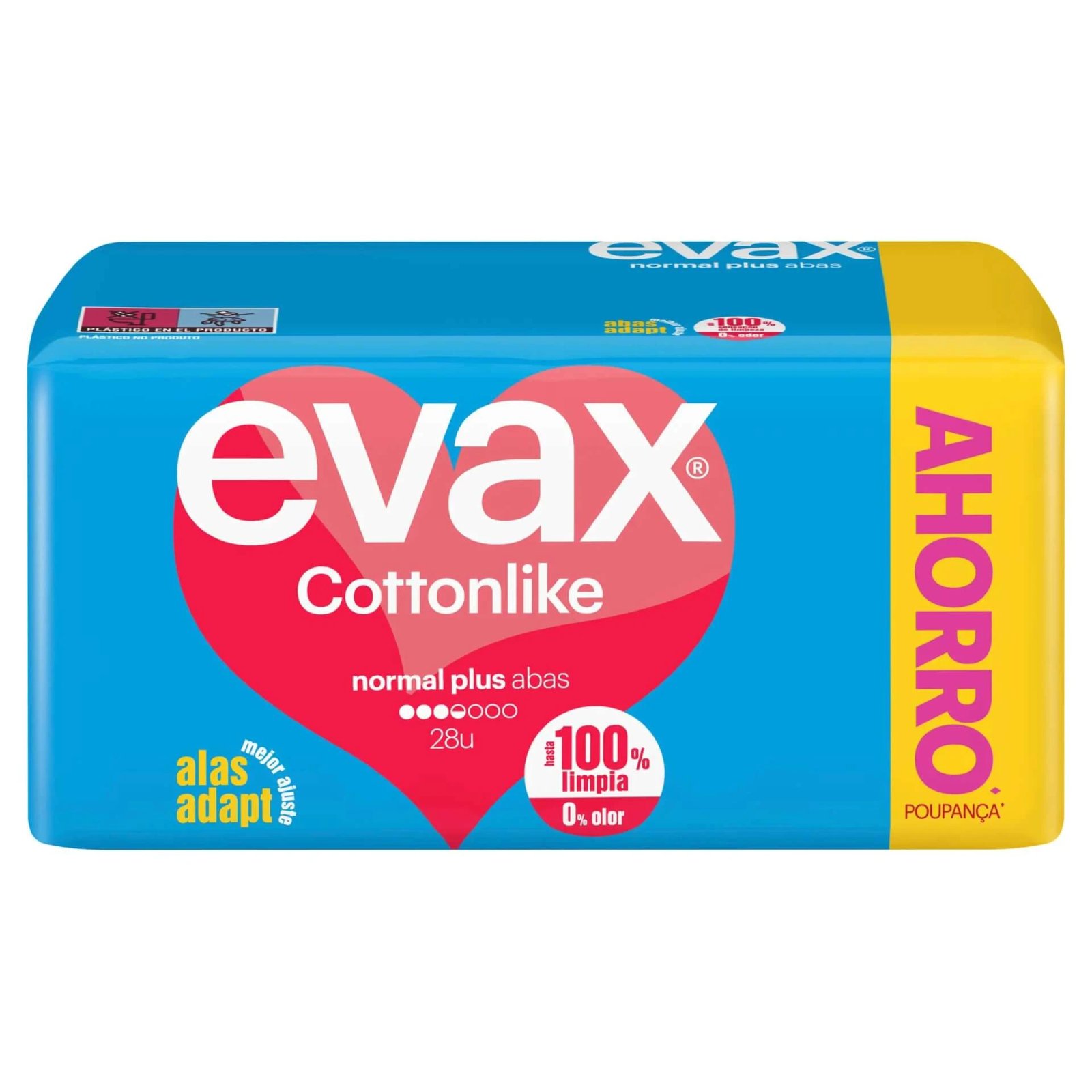 Evax tampoane de bumbac Normal Plus cu aripi , 28 unități