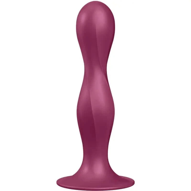 Satisfyer Dildo dublu cu bilă de silicon Maroon