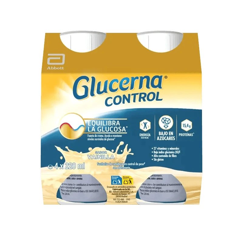 Glucerna Control cu aromă de vanilie, 4 flacoane x 220 ml