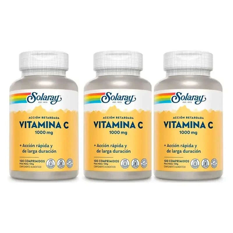 Solaray Vitamina C 1000 Mg. pachet 3 x 100 Comp.