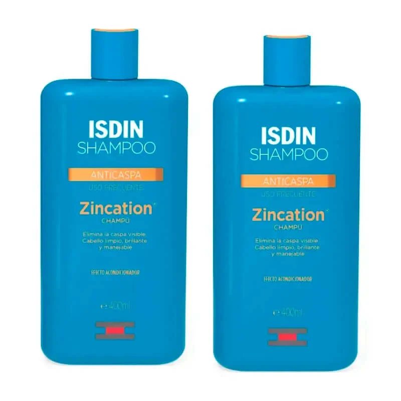 Isdin Zincation Șampon cu frecvență de frecvență, pachet 2 x 400 ml