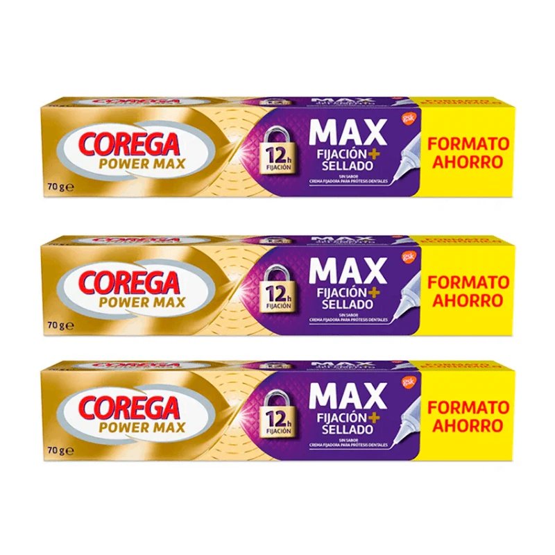 Corega Triplo Maximo Cremă de fixare pentru etanșare, 3 x 70 gr