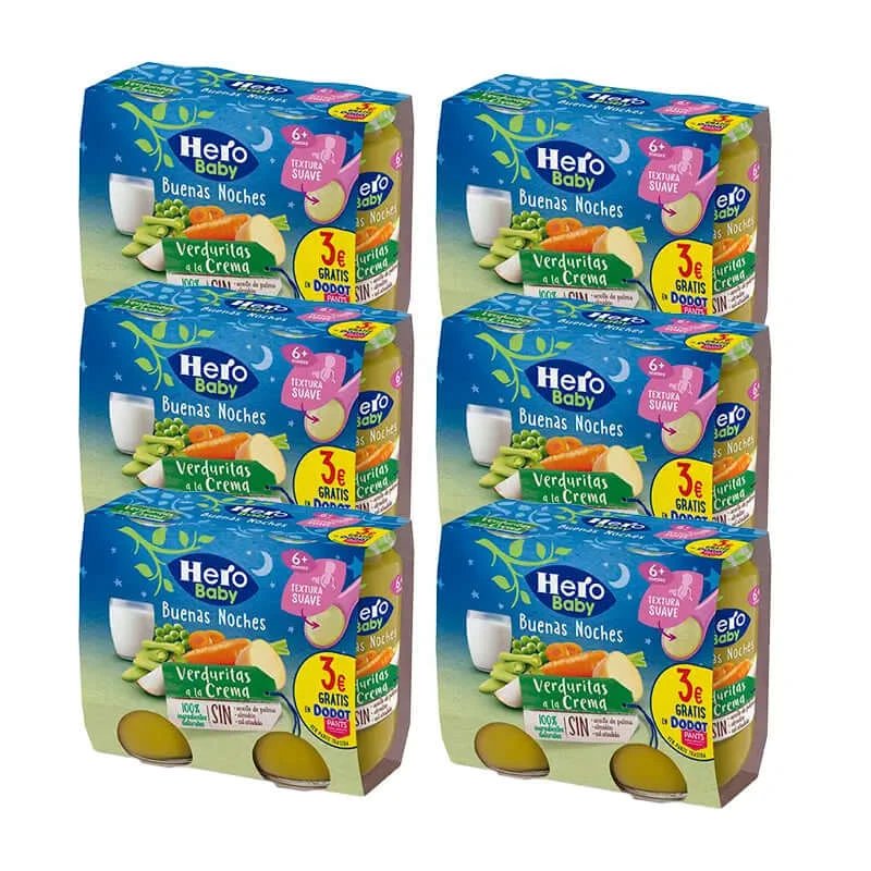 Hero Baby Pack Bn Crema de legume borcan, 6 X 2X190 Gr
