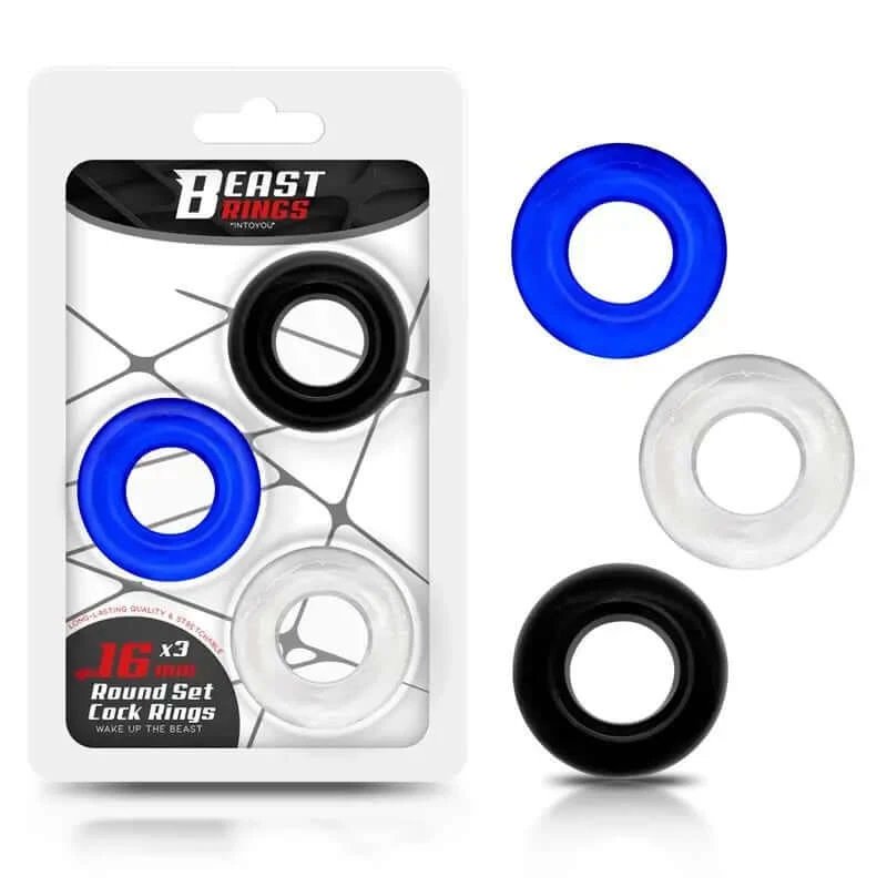 Beast Rings Set 3 Inele pentru penis 3 culori 1.6 Cm