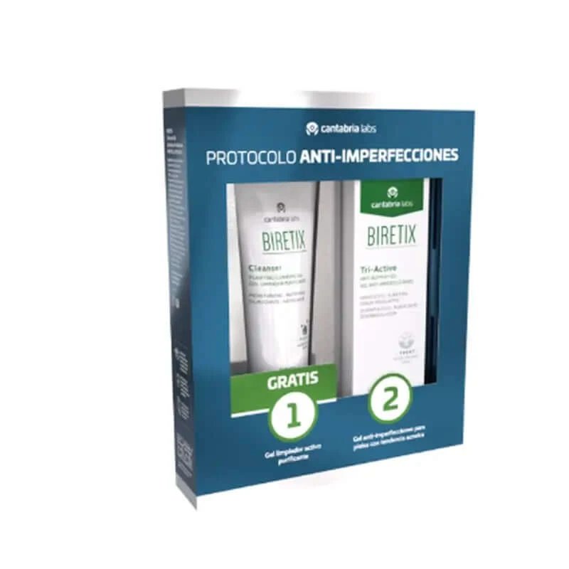 Set cadou Biretix Acne-Preventing Skin Pack Triactive Gel + Mini Cleanser