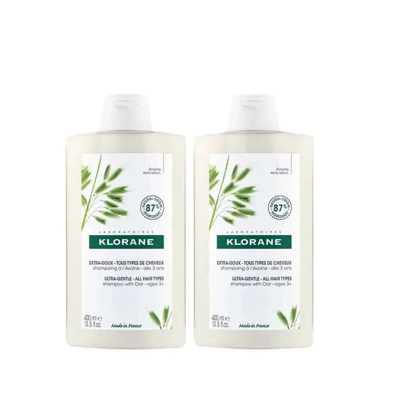 Klorane Șampon cu fulgi de ovăz, 2X400 Ml