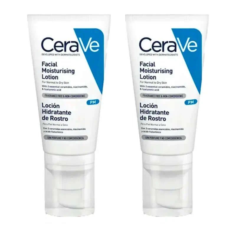 CeraVe Duplo Loțiune hidratantă pentru față, 2X52 Ml