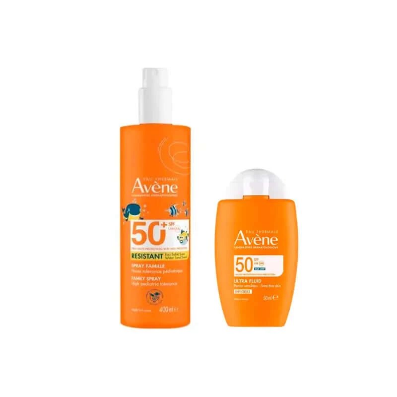 Avène Ultra Invisible Fluid Spf50 50 Ml + Spray de familie Spf50+ 400 Ml