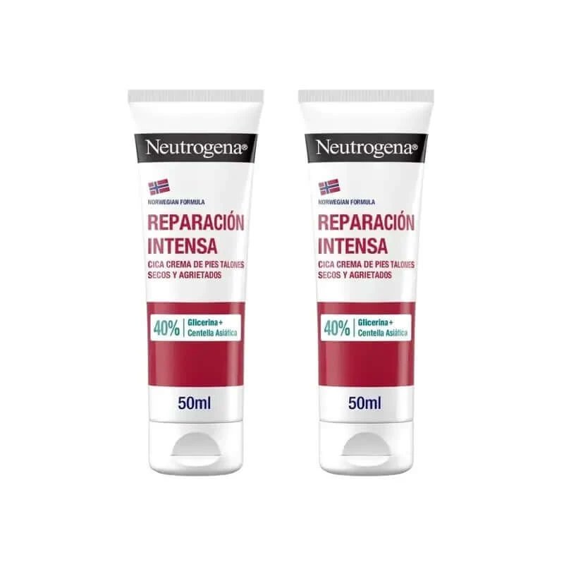 Neutrogena Intense Repair Cica Cremă pentru tălpi crăpate, 2X50 Ml