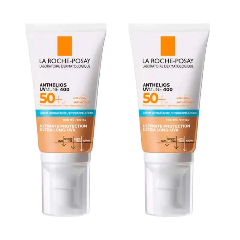 La Roche Posay Duplo Anthelios Colour Cream Spf 50+ Piele sensibilă, 2 X 50 Ml