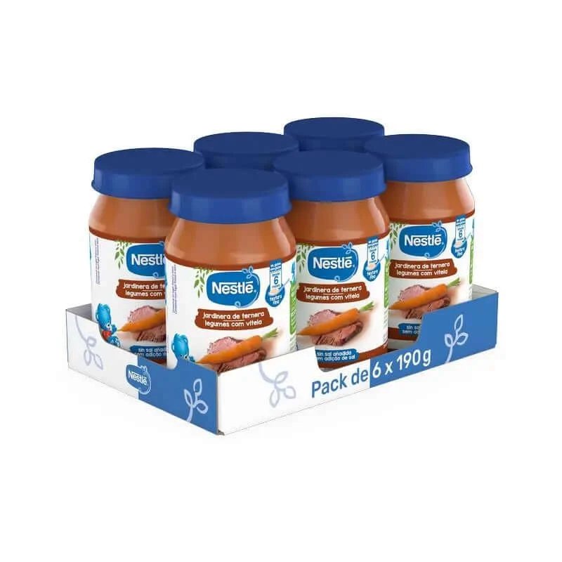 NESTLÉ Pack Savoury Carne de vită Borcan savuros, 190g x 6 unități