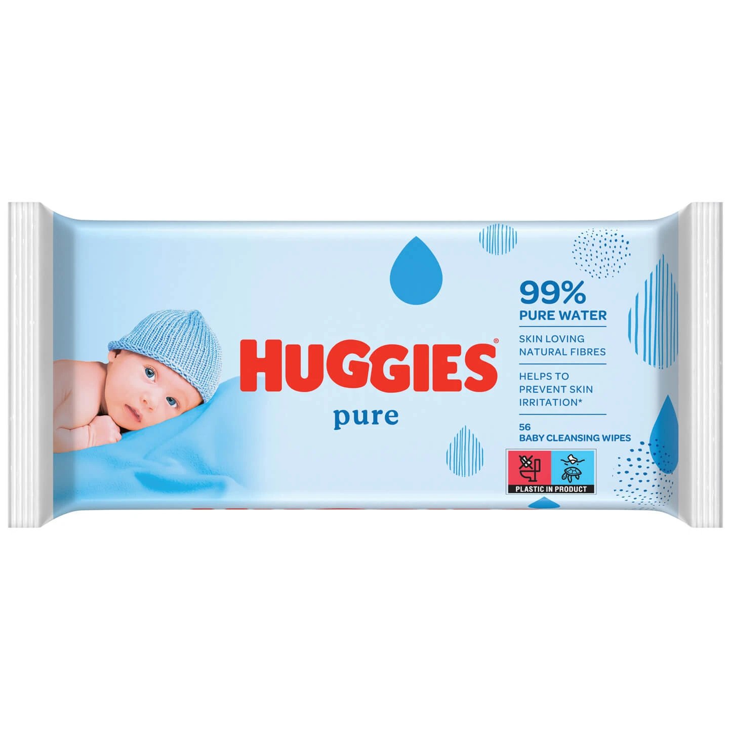 Huggies Pure, șervețele umede, 56 bucăți