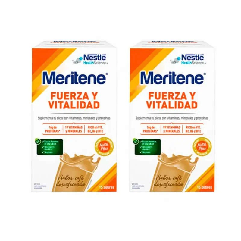 Meritene Strength & Vitality Shake Decaffeinated Coffee Flavour 2x15 pliculețe, 30g