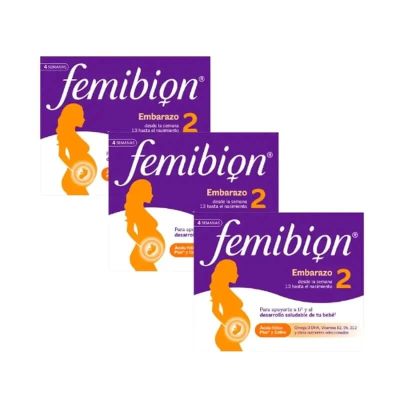 Femibion 2 Sarcina cu acid folic și vitamine, 3X28 comprimate