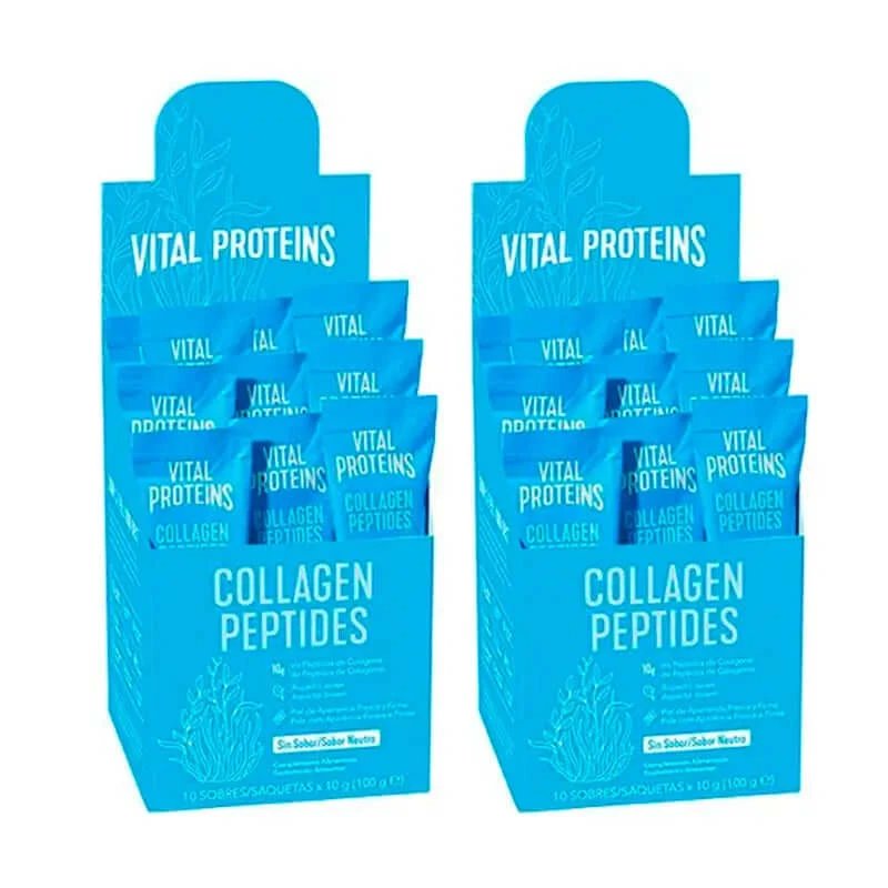 Vital Proteins Duplo supliment alimentar Peptide de colagen aromă neutră, 2x10 pliculețe
