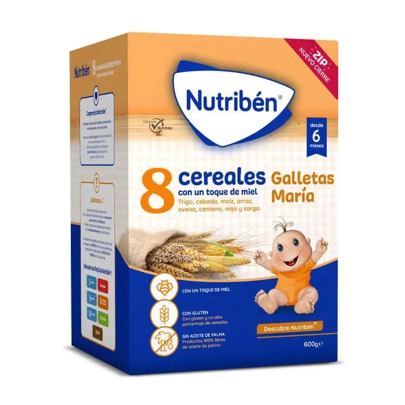 Nutriben Papilla 8 Cereale Honey Maria Crackers 600 g