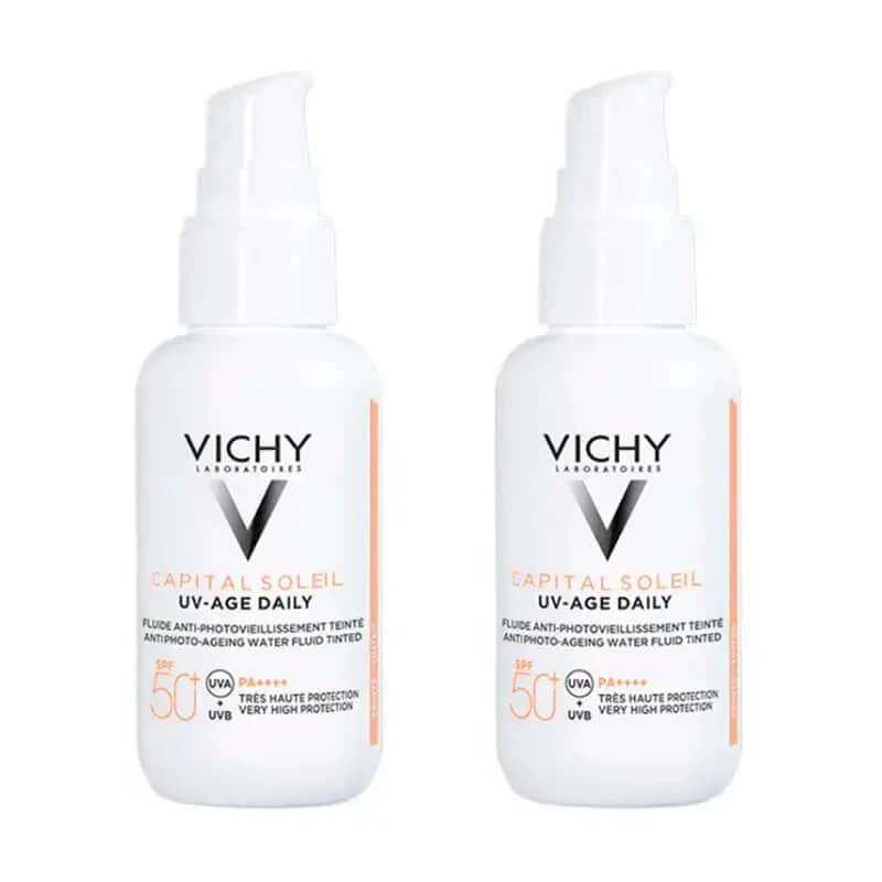 Vichy Duplo Uv-Age Daily With Colour Water Fluid Spf 50+ , 2X40 Ml